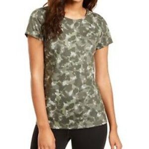 Ideology Womens Top M Green Fatigue Print Fitness